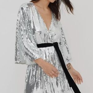 Nasty Gal Icon Sequin Wrap Dress